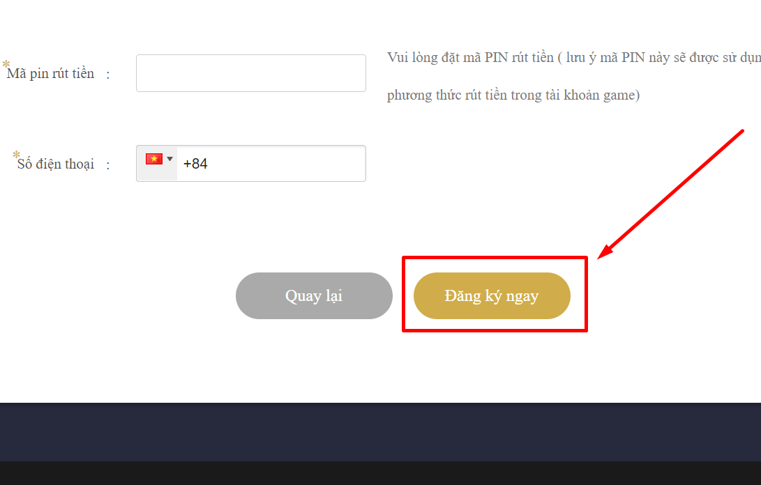 Hoàn tất quá trình đăng ký trong cách tạo tài khoản cá độ bóng đá